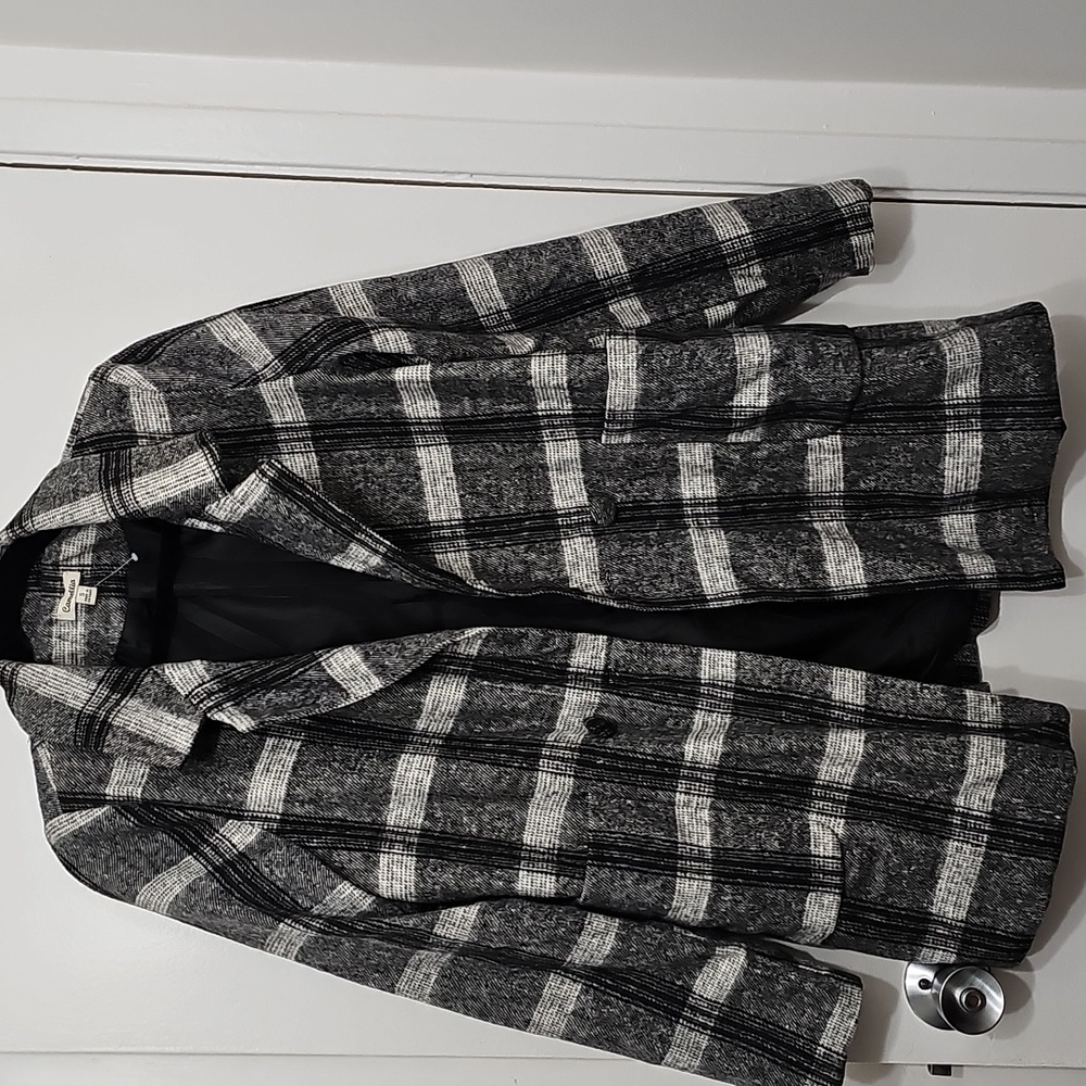 Camellia Plaid Jacket Coat